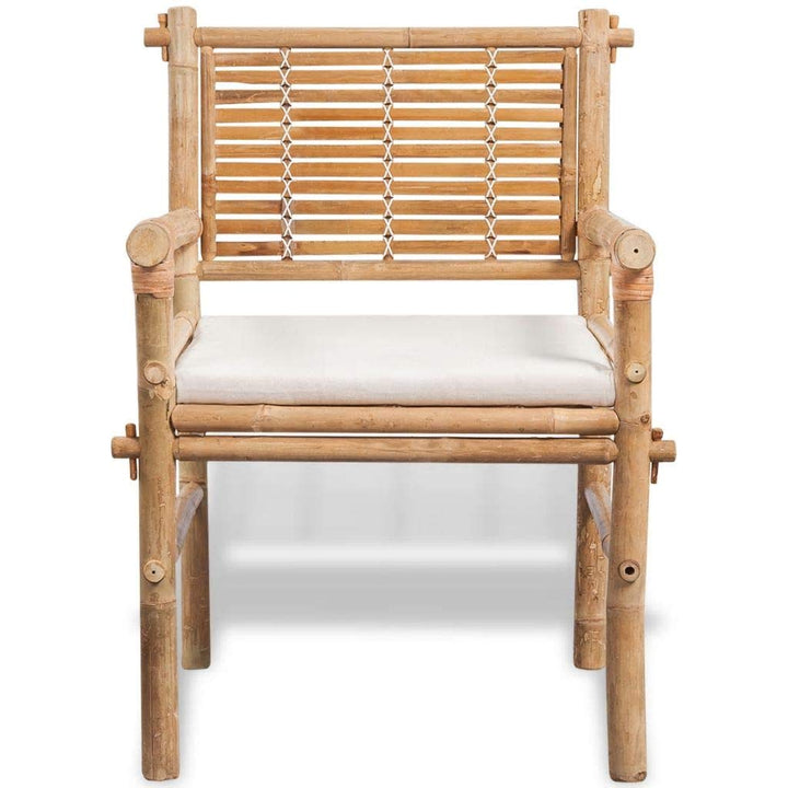 Bistro-Set Bambus 3-teilig mit Sitzkissen für Balkon &amp; Terrasse - Bild 6