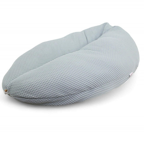 Stillkissen XXL Bio-Baumwolle 190 cm Waffelmuster Graublau