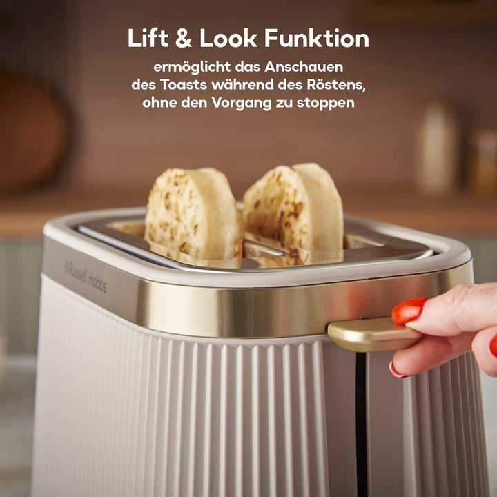 Toaster 2-Scheiben Steingrau mit Lift &amp; Look Funktion und Brötchenaufsatz - Bild 4