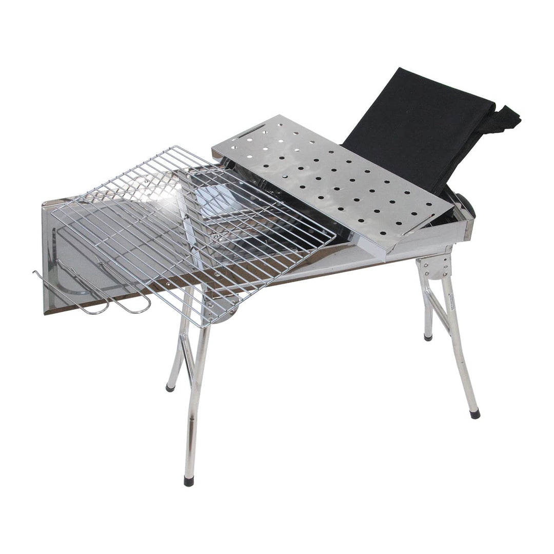 Koffergrill Edelstahl klappbar mit Tragetasche 47x30cm - Bild 2