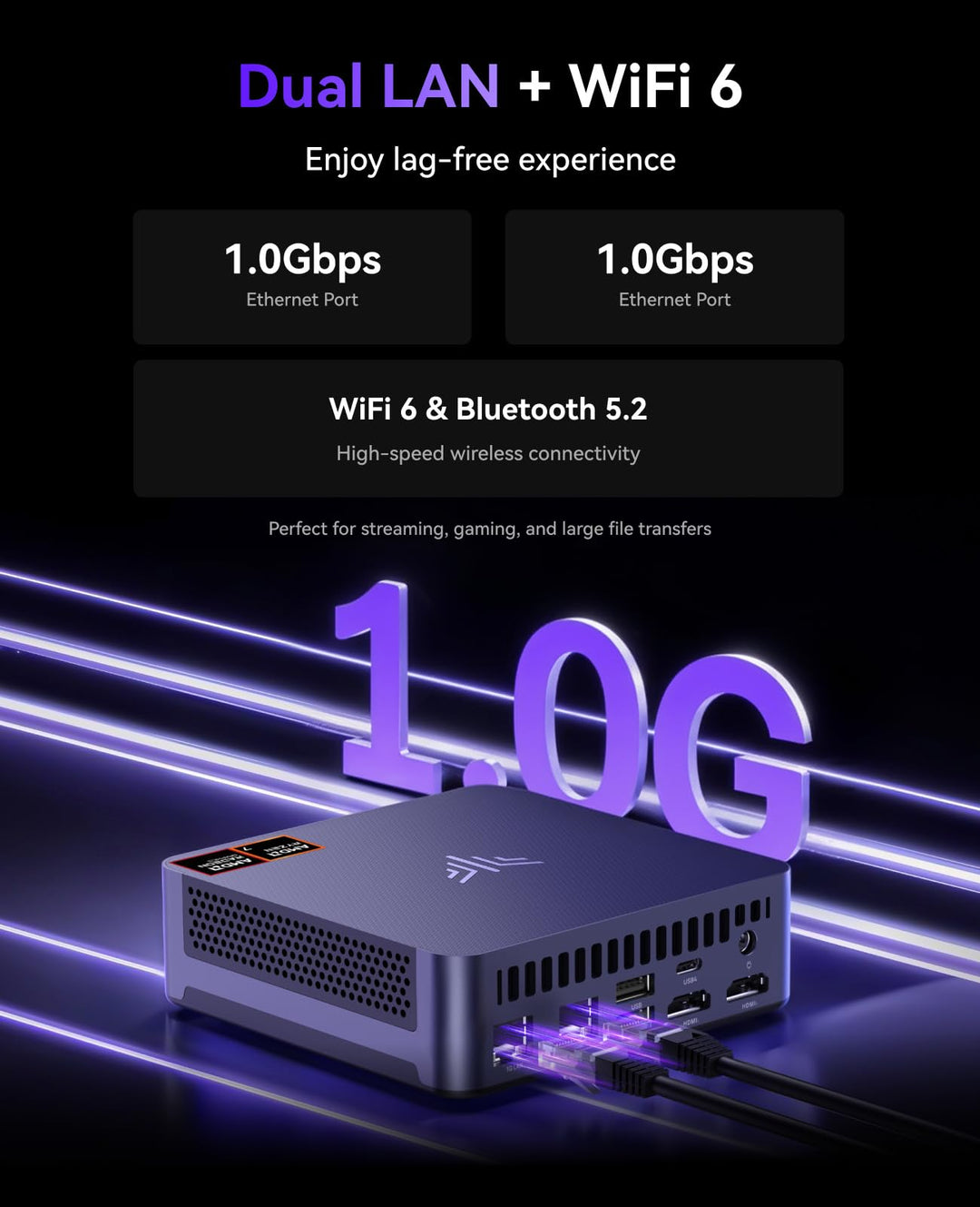 Mini PC AMD Ryzen 7 8745HS 16GB DDR5 512GB NVMe 4-Bildschirm - Bild 7