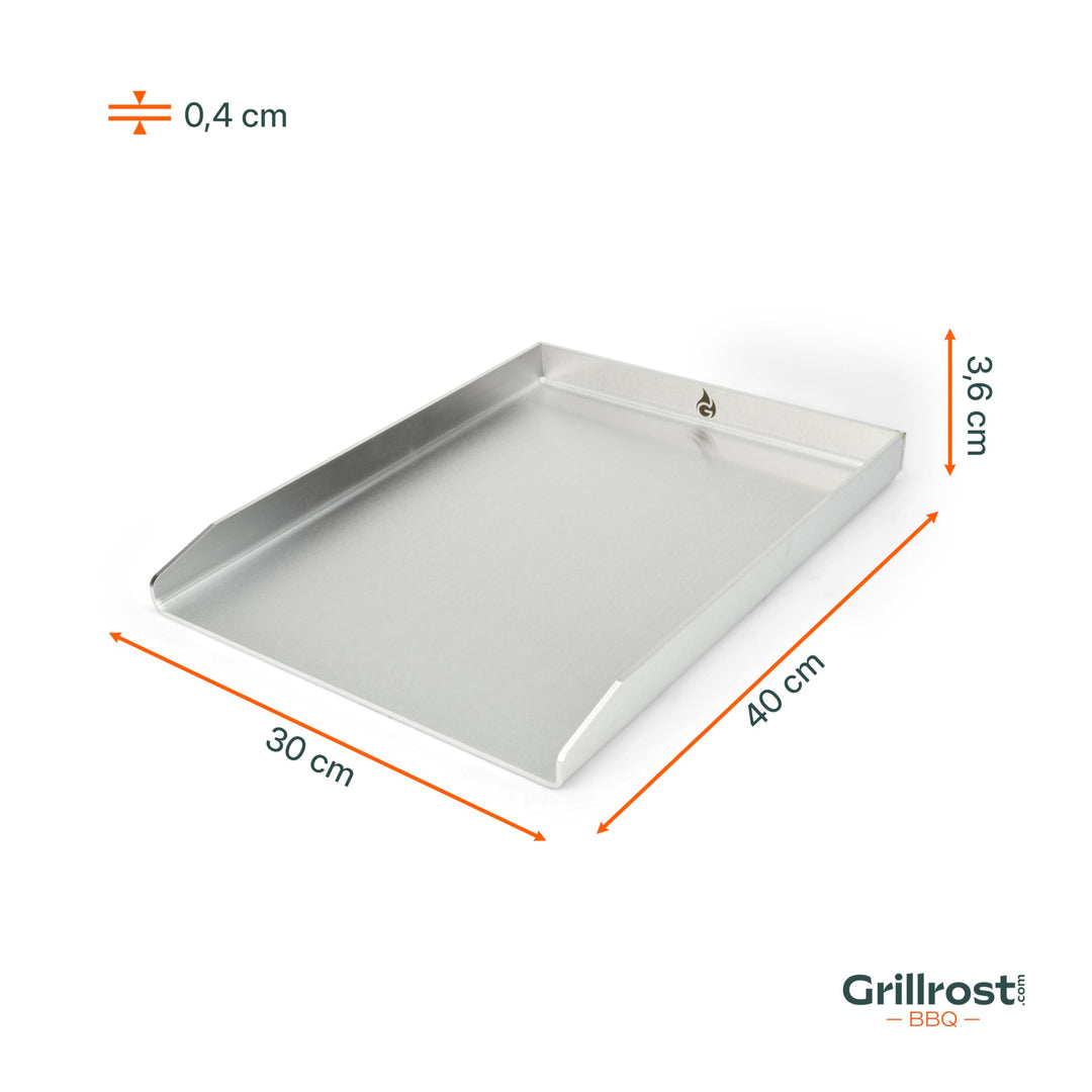 Edelstahl Grillplatte Plancha 40x30cm 4mm für Gas- und Holzkohlegrill - Bild 6