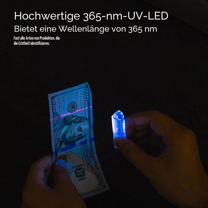 EDC Schlüsselanhänger Taschenlampe 650 lm USB-C 6500K mit UV/Rot/Weiss - Bild 5