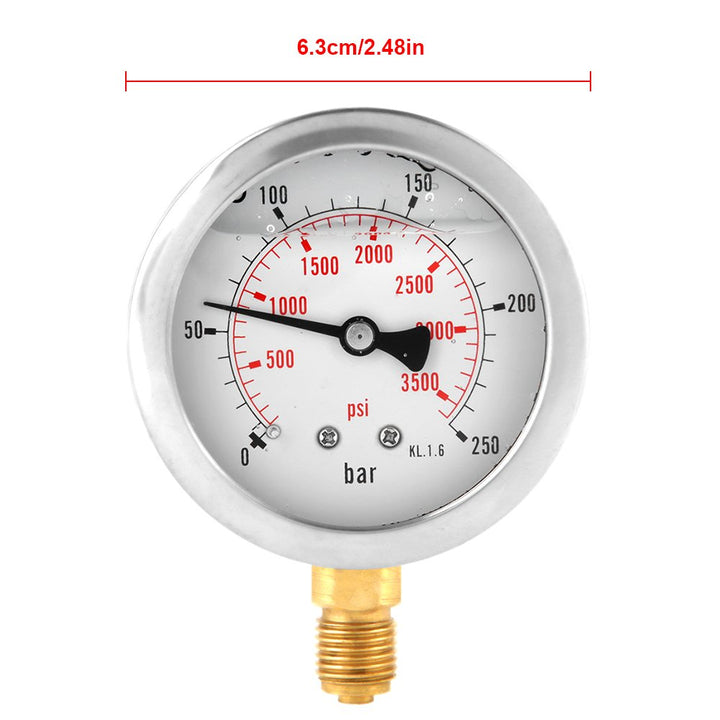 Manometer 0-250 Bar / 0-3750 PSI G1/4 63mm Zifferblatt Hydraulik - Bild 2