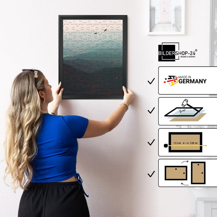 Puzzlerahmen 50x70 cm Schwarz Matt MDF für 500-1000 Teile - Bild 3