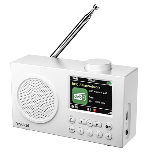 DAB+ Radio tragbar mit Bluetooth 5.0, Dual-Wecker, 2,4-Zoll-Farbdisplay