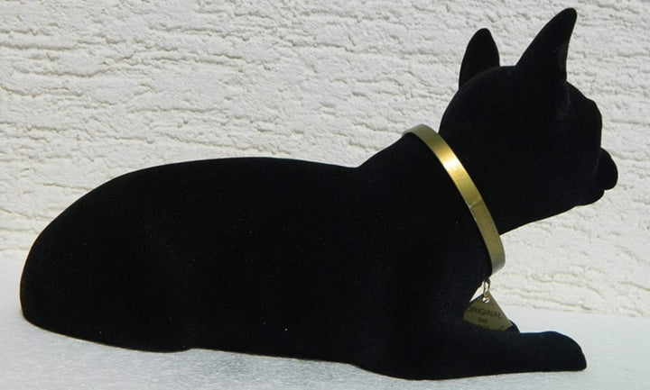 Wackelfigur Katze liegend Kunstoff samtartig schwarz 29 cm - Bild 3