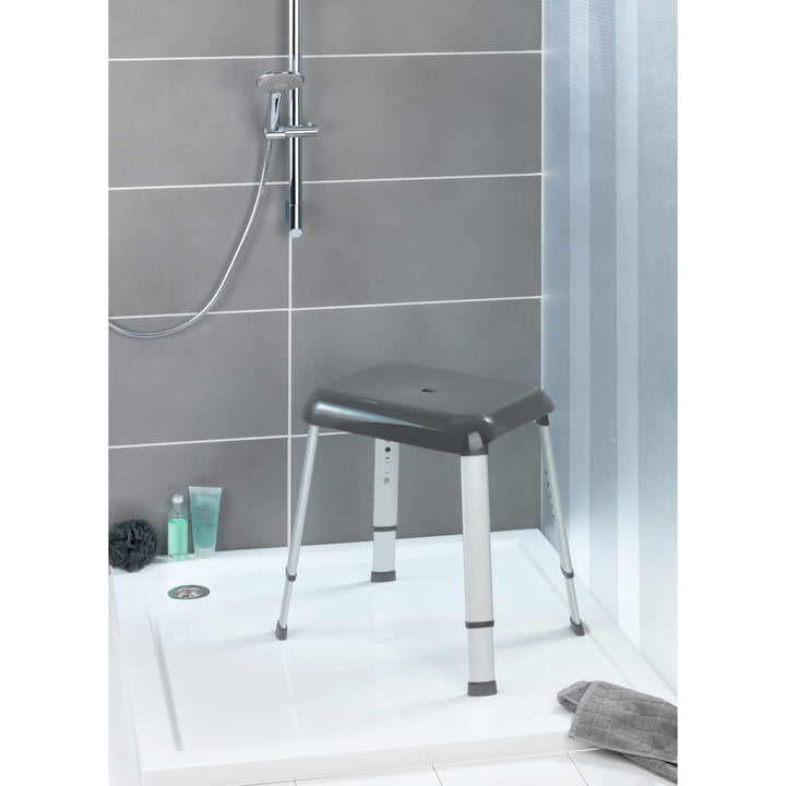 Duschhocker höhenverstellbar Aluminium 130 kg anthrazit TÜV/GS - Bild 2