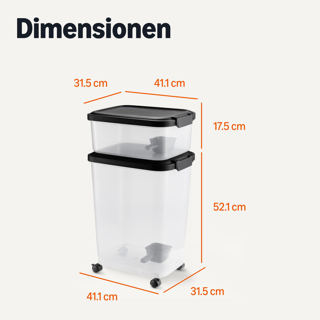 Tierfutterbehälter 2er-Set BPA-frei 4,5 kg + 13,6 kg mit Rollen - Bild 6