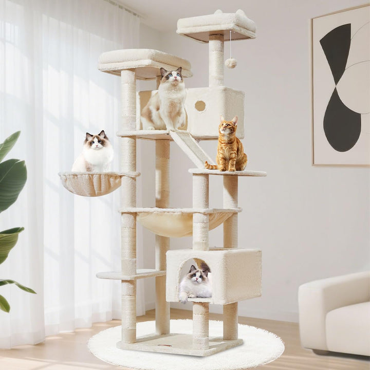 Kratzbaum XXL 180 cm für grosse Katzen mit Hängematte und Nest