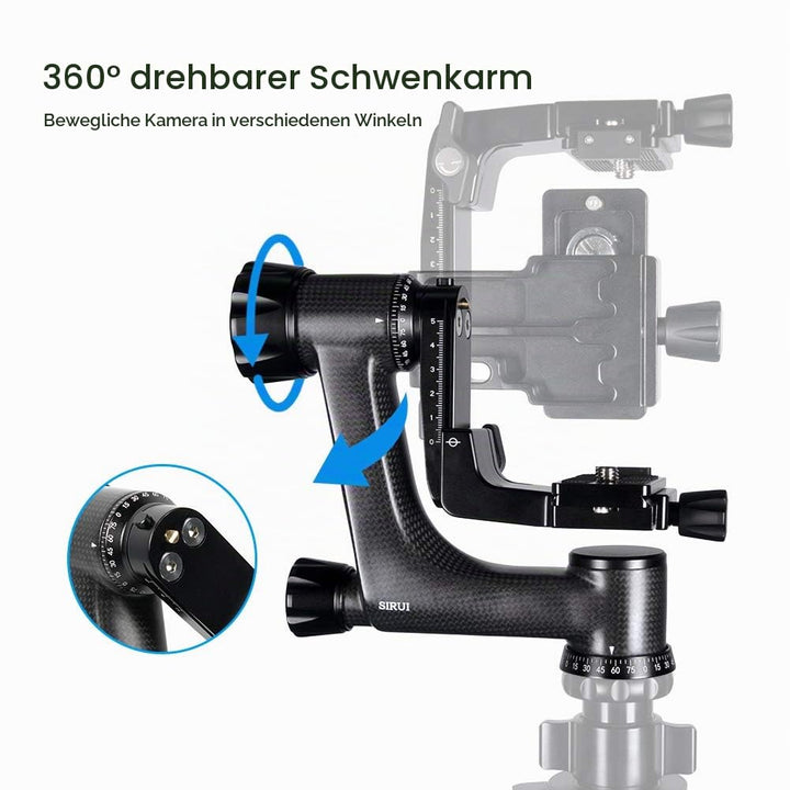 Gimbal Stativkopf Karbon 15 kg Tragkraft 360° Panorama Arca-Swiss - Bild 3