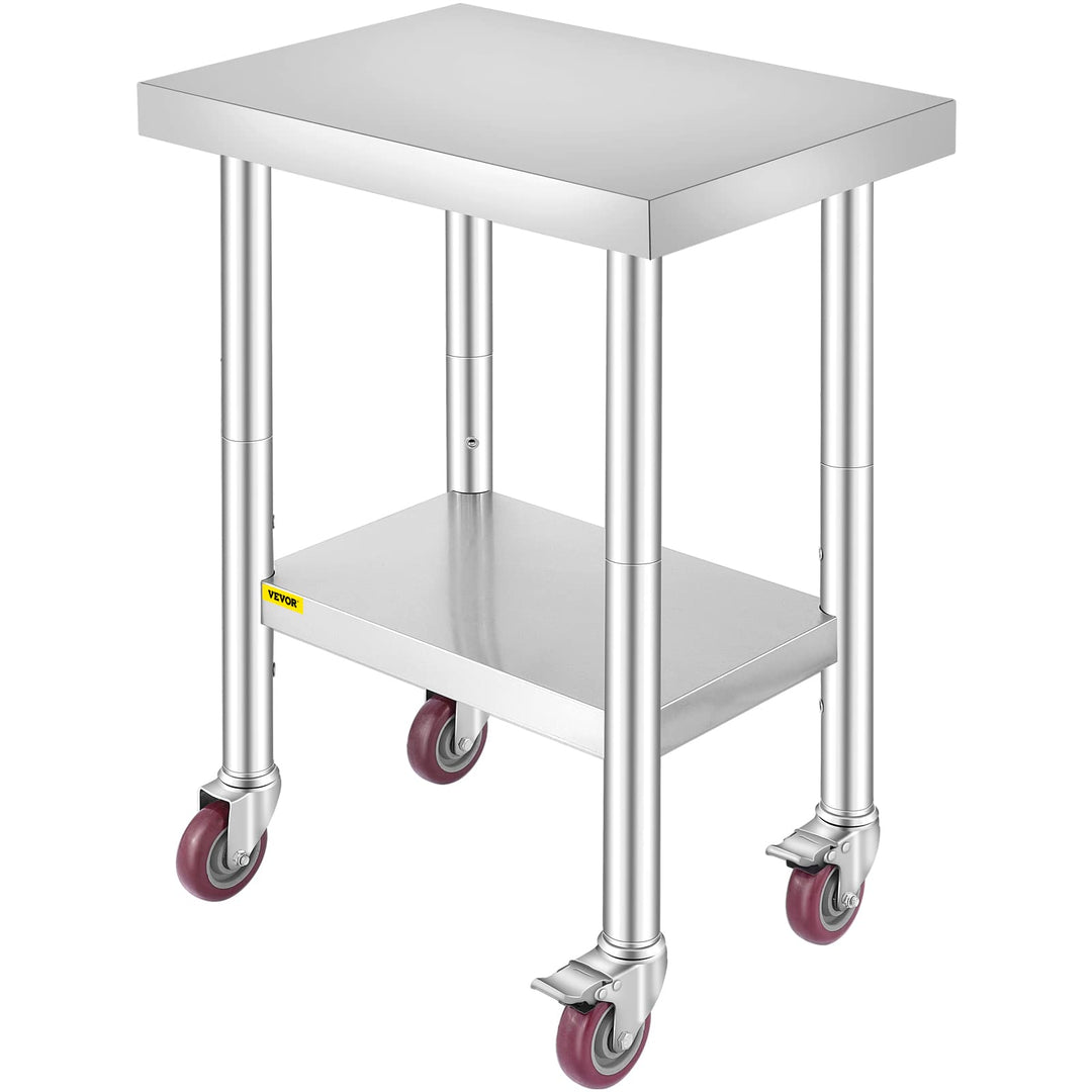 Edelstahl Arbeitstisch 61x46 cm rollbar mit Ablage 100 kg