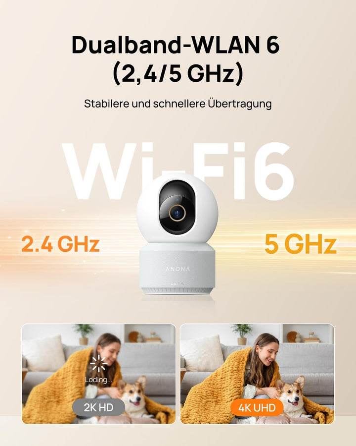 Überwachungskamera Indoor 4K UHD 360° Wi-Fi 6 mit KI-Erkennung 4er-Set - Bild 4