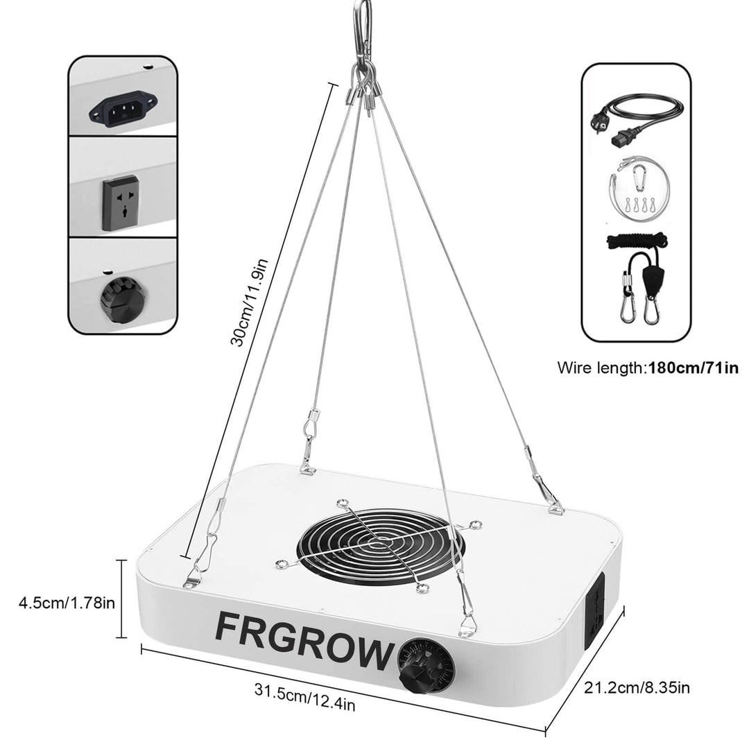 LED Grow Light Vollspektrum 65W dimmbar 6000 Lumen für 60x60cm Zelt - Bild 7