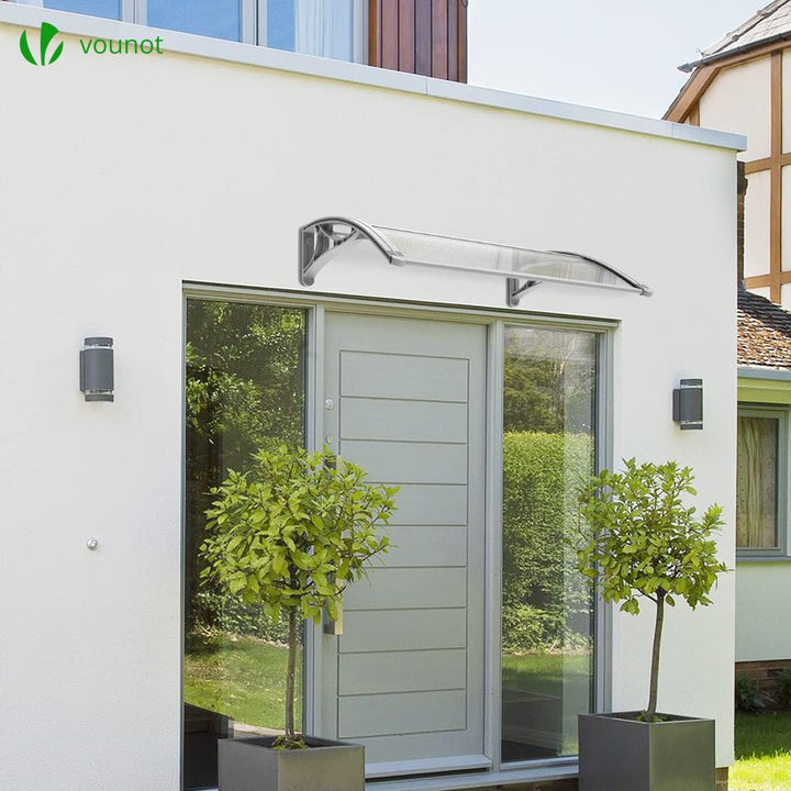 Vordach Haustür Aluminium Polycarbonat 120x80 cm transparent - Bild 2