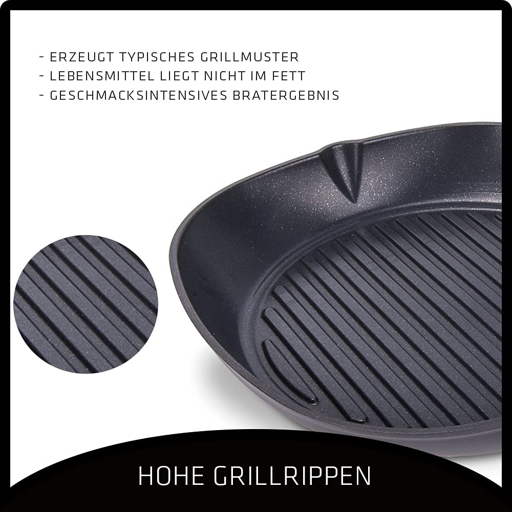 Grillpfanne Gusseisen emailliert 27x27 cm mit Grillrippen - Bild 4