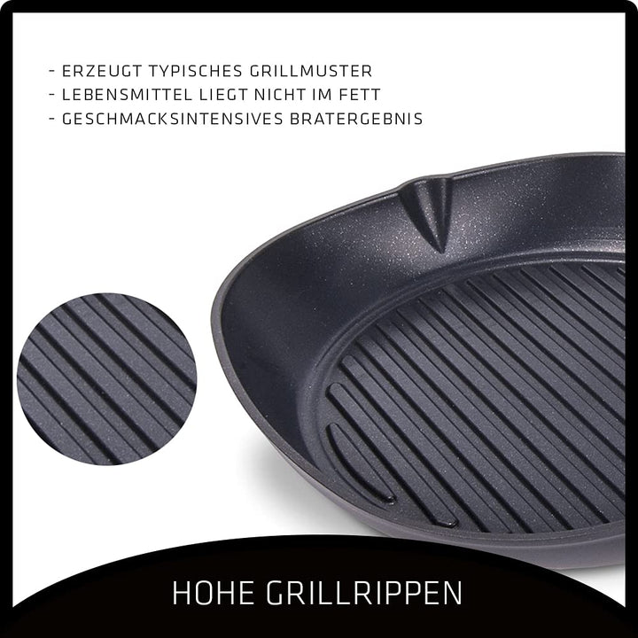 Grillpfanne Gusseisen emailliert 27x27 cm mit Grillrippen - Bild 4