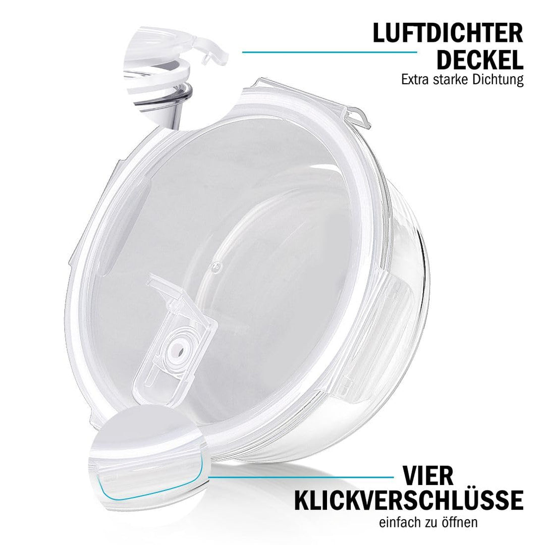 Meal-Prep-Boxen Borosilikatglas rund 950ml 5er-Set mit Ersatzdeckel - Bild 6