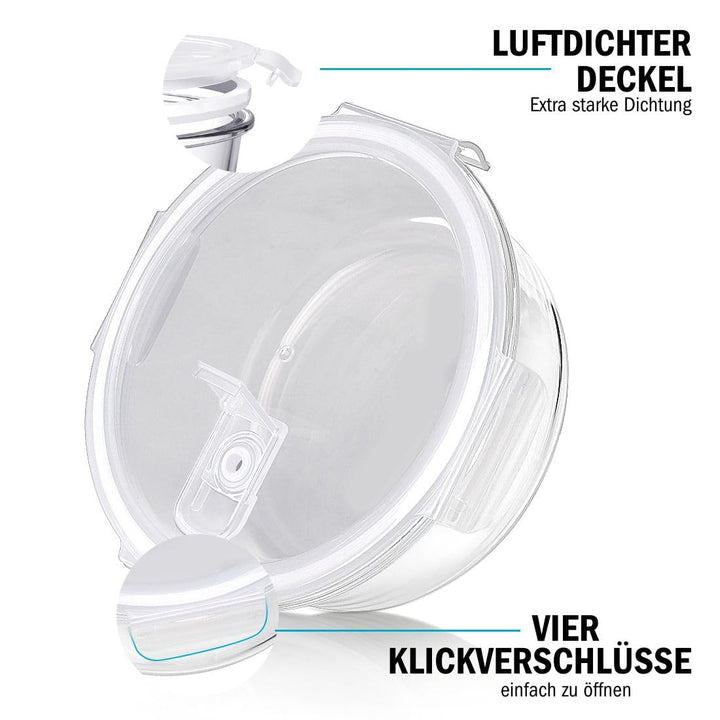 Meal-Prep-Boxen Borosilikatglas rund 950ml 5er-Set mit Ersatzdeckel - Bild 6