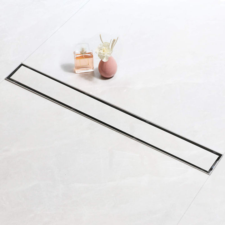 Duschrinne 60 cm Edelstahl 2-in-1 befliesbar mit Siphon