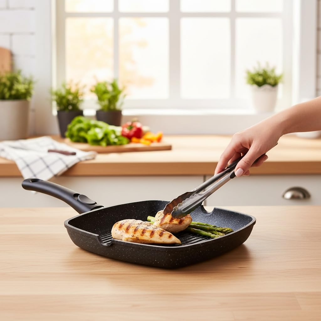 Crêpespfanne 28 cm Aluguss Induktion abnehmbarer Griff Antihaft - Bild 2