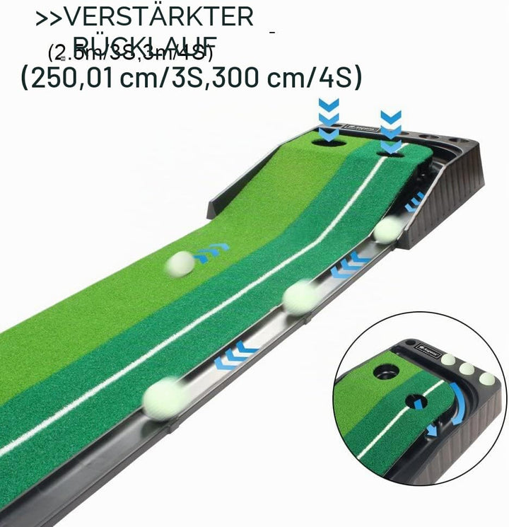 Golf Putting Matte Indoor 9ft zweifarbig mit automatischer Ballrückgabe - Bild 4