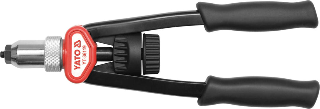 Nietmutternzange M5–M12 mit 5 Mundstücken, 338 mm, CrV-Stahl