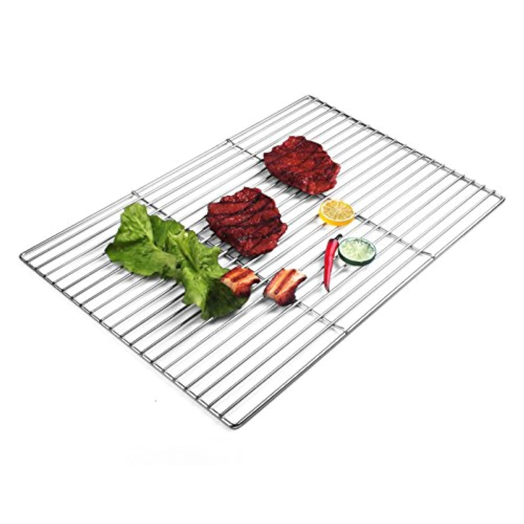 Grillrost Edelstahl eckig 60x40 cm mit Griffen für Holzkohlegrill