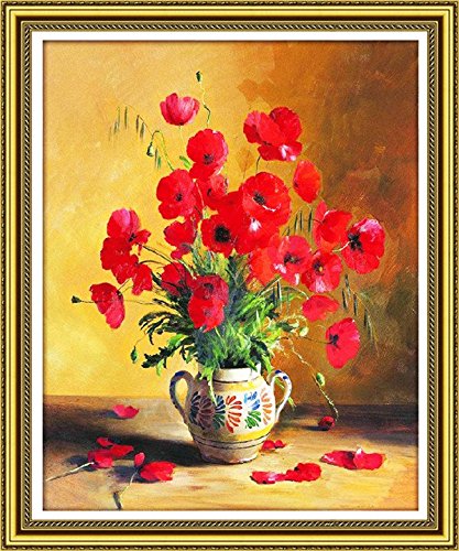 Diamond Painting Set Mohnblumen 40x50 cm Vollbedeckung Basteln - Bild 4