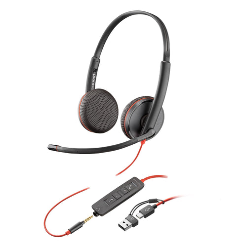 Kabelgebundenes Stereo-Headset mit Noise-Cancelling-Mikrofon USB-C/A
