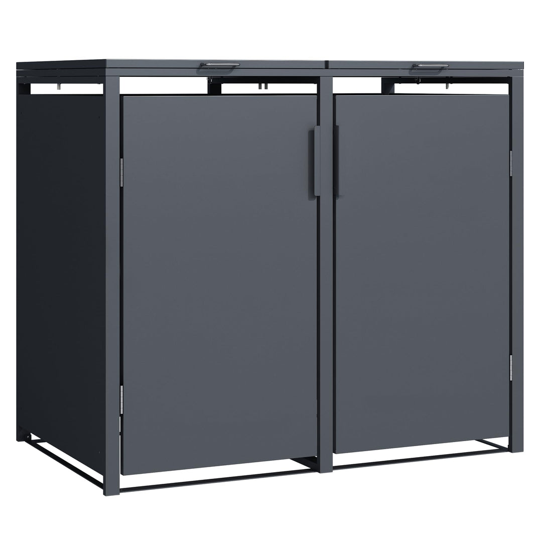 Mülltonnenbox Stahl verzinkt 2x120L mit Softclose anthrazit - Bild 2