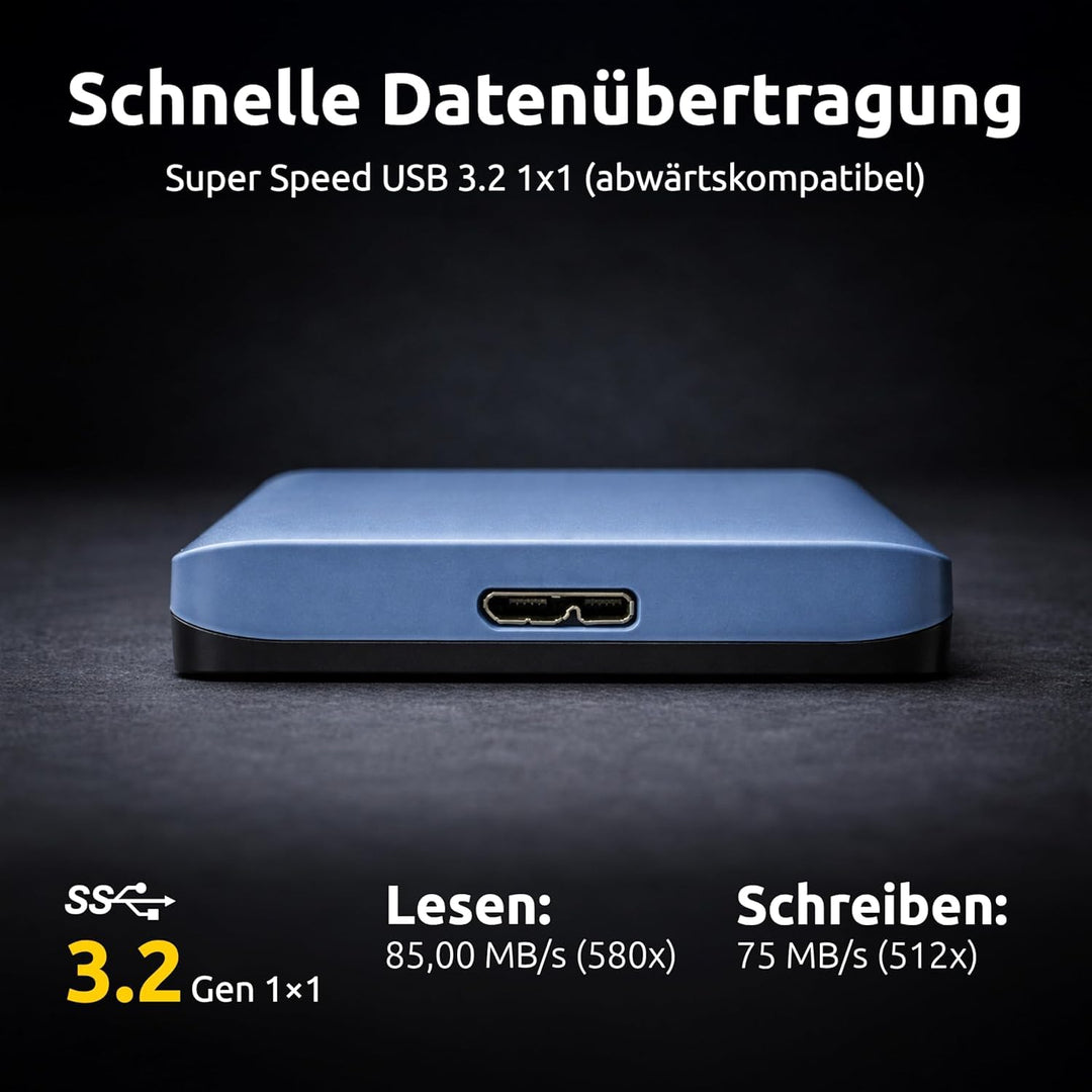Externe Festplatte 2 TB USB 3.2 Plug &amp; Play für PC, Mac, Laptop - Bild 5