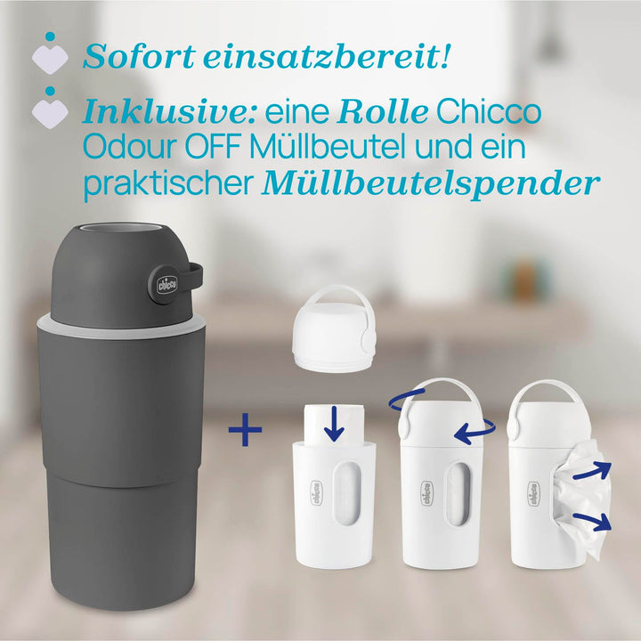 Windeleimer XL mit Geruchsverschluss faltbar bis 45 Windeln - Bild 8