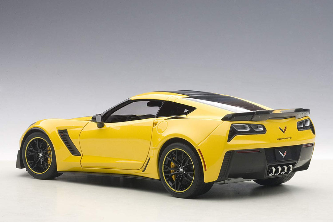 Modellauto Chevrolet Corvette C7 Z06 C7R 2015 Metall 1:18 gelb/schwarz - Bild 2