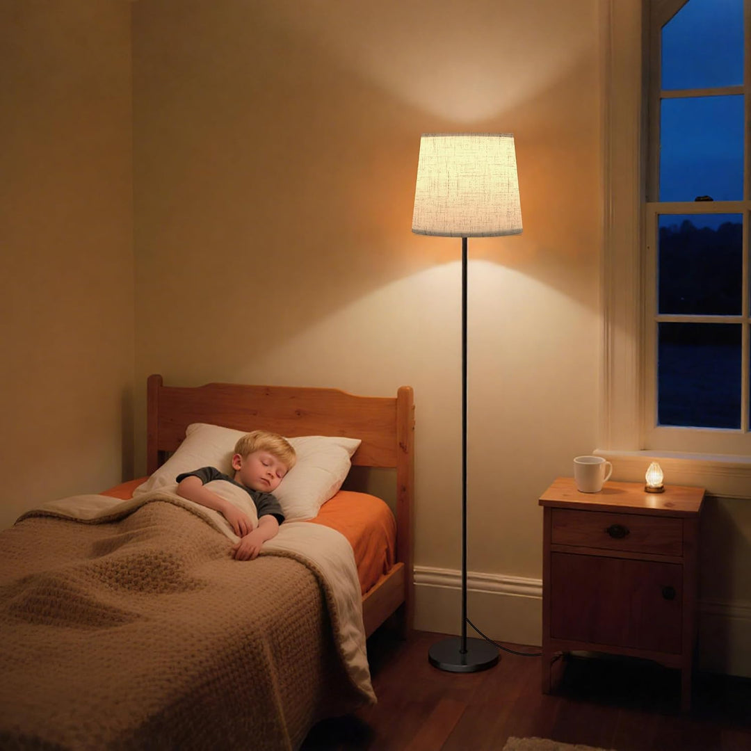 Stehlampe Wohnzimmer Leinen-Schirm 9W E27 mit Fernbedienung - Bild 7