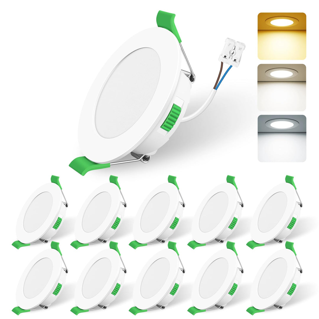 LED Einbaustrahler dimmbar 10er-Set 3CCT IP44 Ø68-78mm