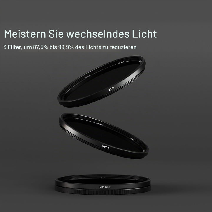 ND-Filterset 39mm 3-in-1 ND8/ND64/ND1000 fuer Fotografie - Bild 2