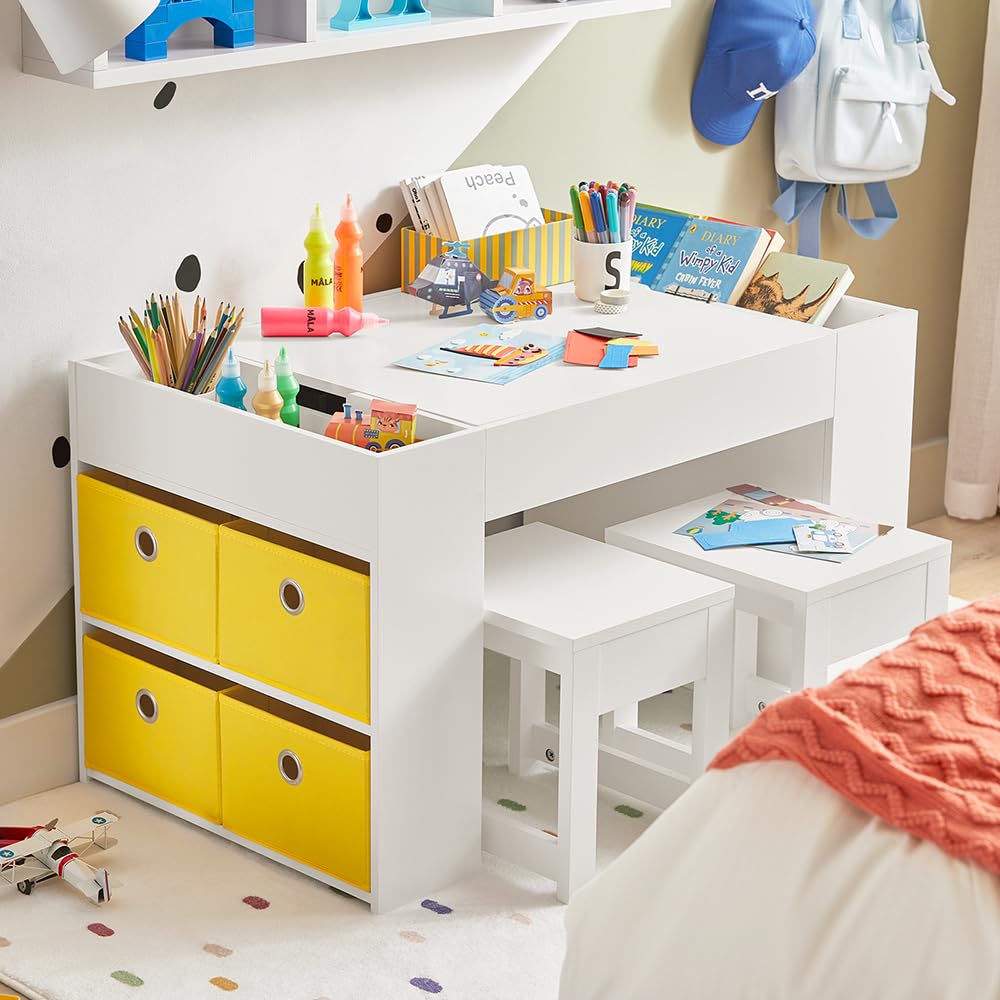 Kindersitzgruppe mit Stauraum MDF Tisch + 2 Stühle 87x50x50cm - Bild 2