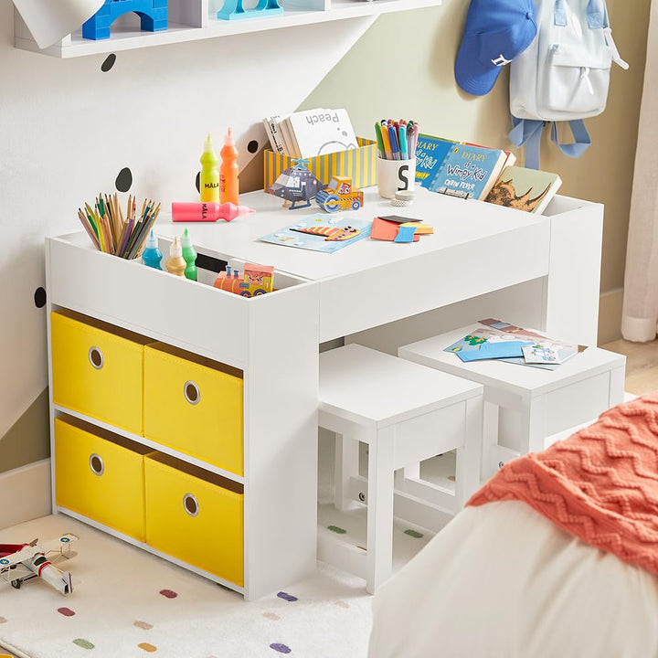 Kindersitzgruppe mit Stauraum MDF Tisch + 2 Stühle 87x50x50cm - Bild 2