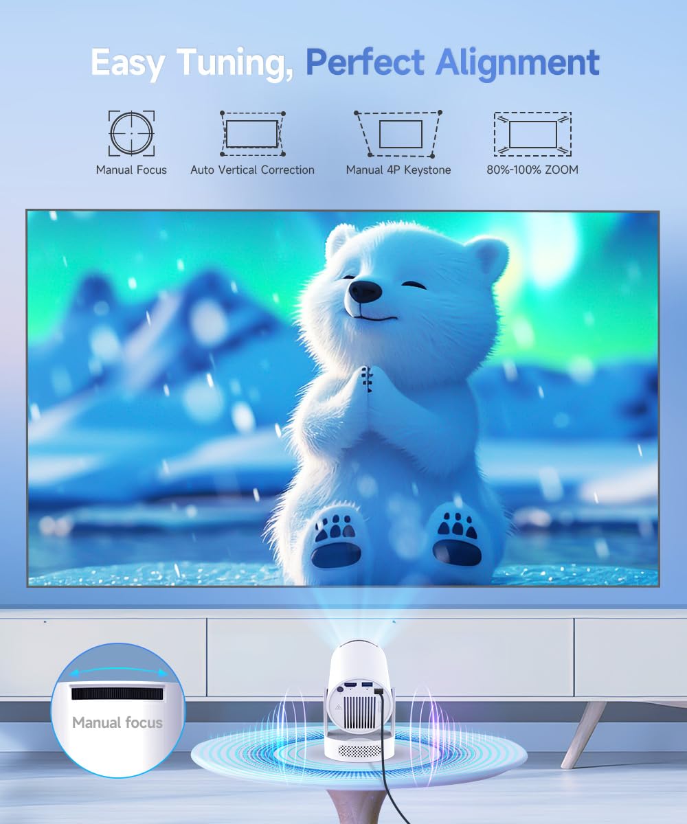 Mini Beamer 4K Android 14 Smart Projektor 200 ANSI 1080P - Bild 2