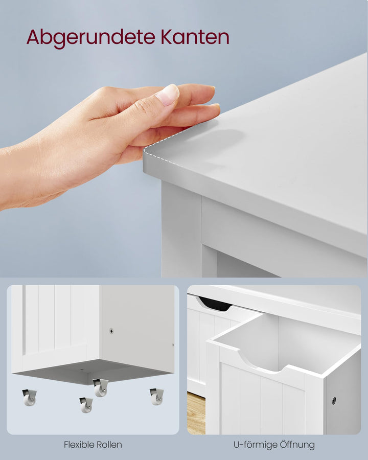 Kinderregal mit Rollboxen 72x60 cm Holz Weiss Spielzeugaufbewahrung - Bild 4