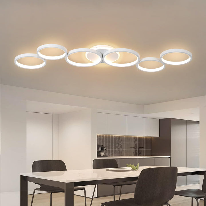 LED Deckenleuchte 113 cm dimmbar 6+1 Ring Design Wohnzimmer - Bild 6
