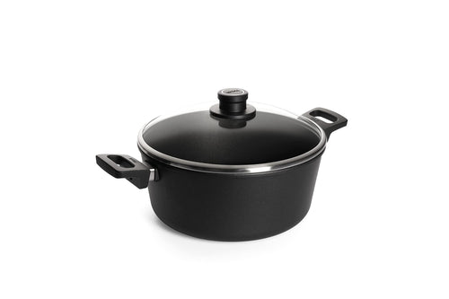 Aluguss-Kochtopf Antihaft Ø 28 cm 6 L mit Glasdeckel Induktion