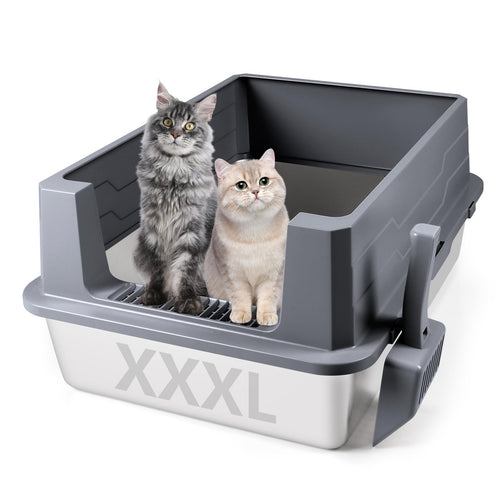 Katzenklo Edelstahl XXXL 70x50x30cm mit hohem Rand für grosse Katzen