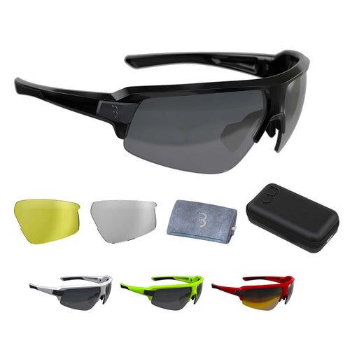 Fahrradbrille mit 3 Wechselgläsern Magnet-System Grilamid MTB Rennrad