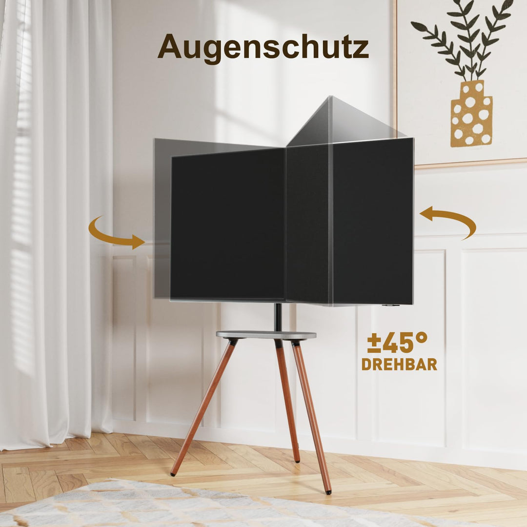 TV Staffelei Ständer Metall/Holz 43–65 Zoll schwenkbar höhenverstellbar - Bild 5