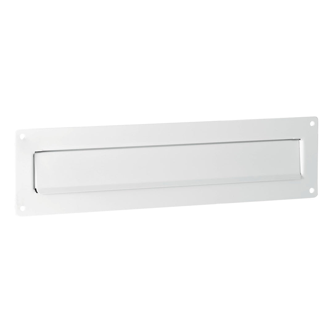 Briefschlitz Aussenblende Aluminium Weiss 35x360mm Haustuer