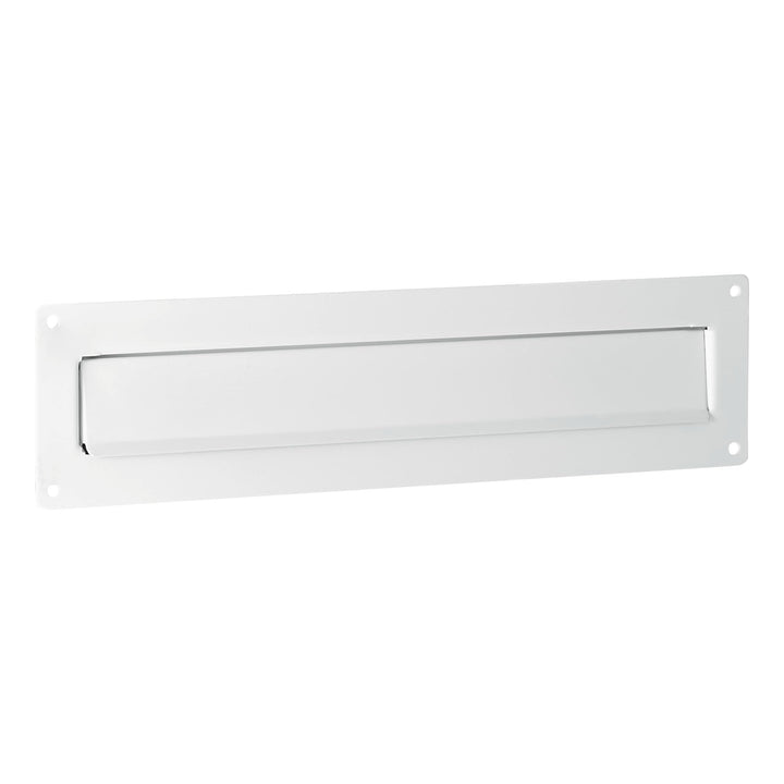 Briefschlitz Aussenblende Aluminium Weiss 35x360mm Haustuer