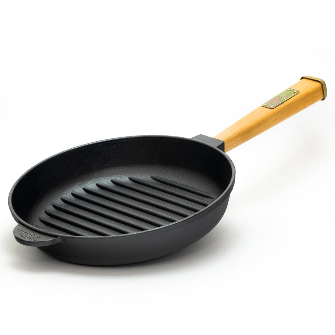 Grillpfanne Gusseisen 28 cm mit abnehmbarem Holzgriff, induktionsgeeignet - Bild 5