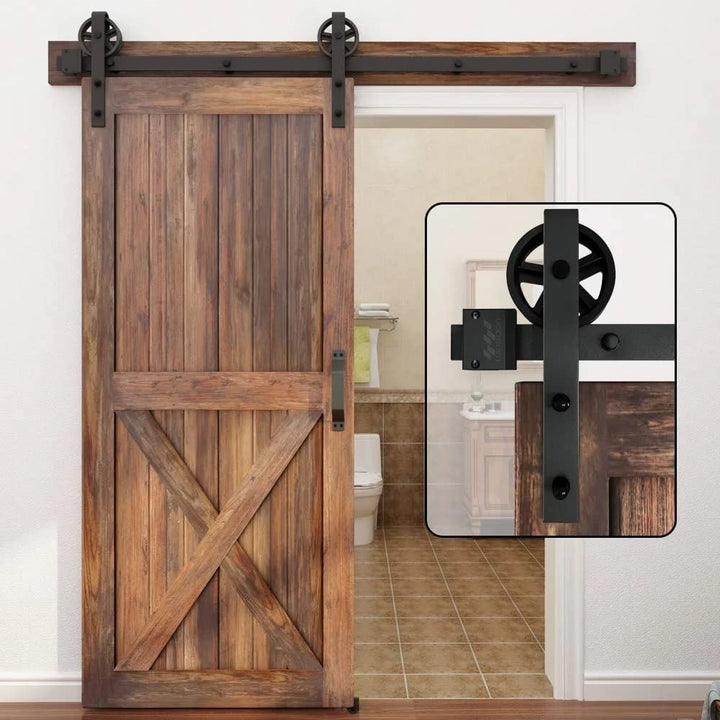 Schiebetür Schienen-Set Stahl schwarz 183 cm bis 105 kg Traglast